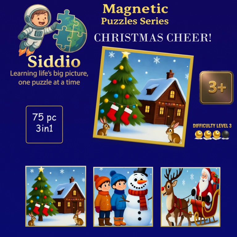 Christmas Cheer Magnetic Puzzle Series (Set of 3)